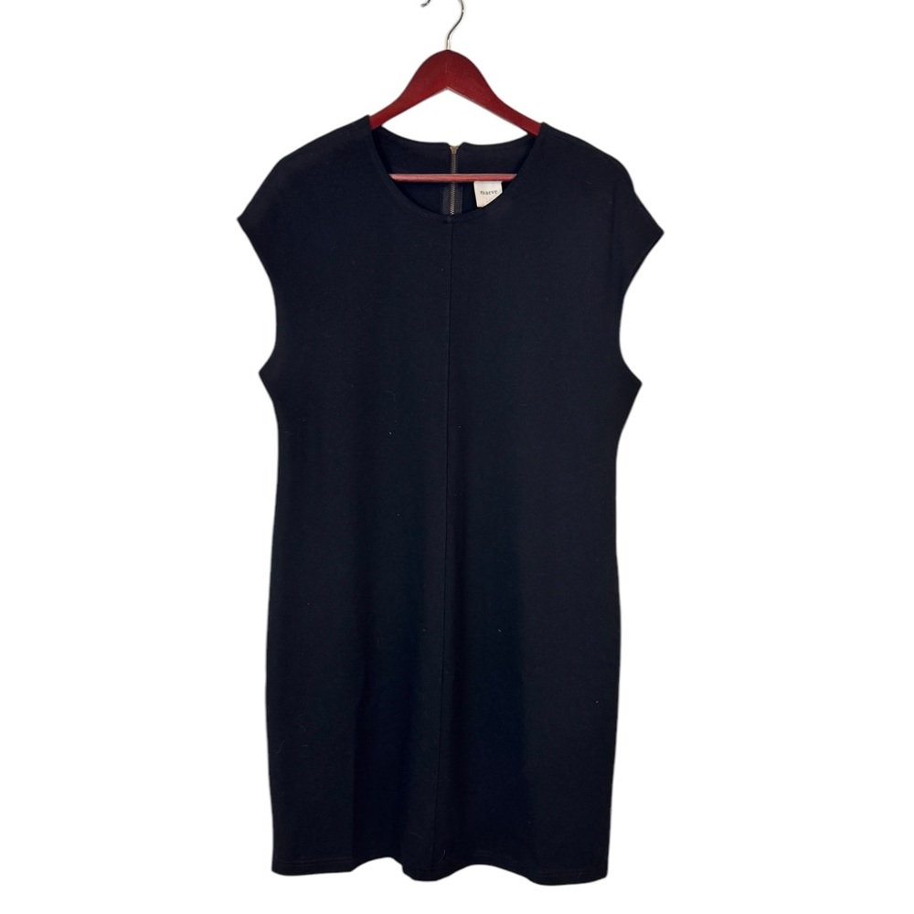 Anthropologie Maeve Cap-Sleeve Slim Black Mini Dress Large - Picture 4 of 10